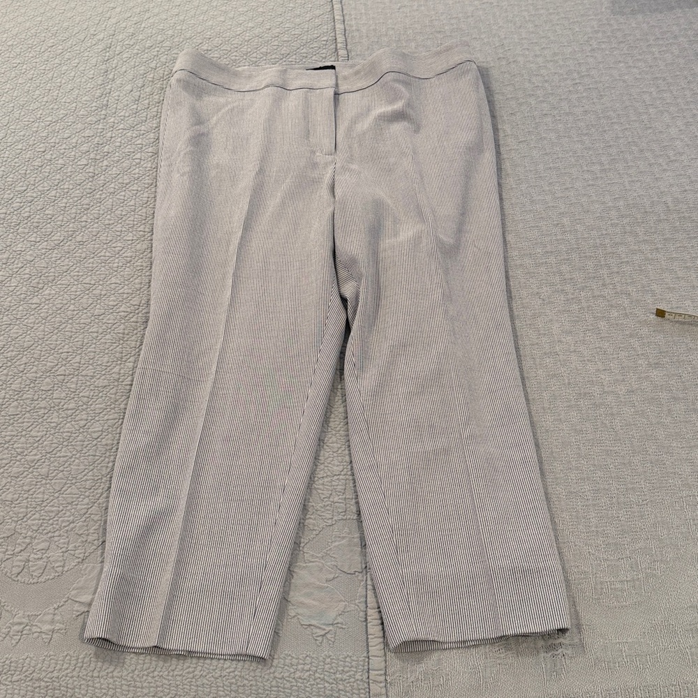 Talbots Blue and White Seersucker Striped Jacket and Pants - Picture 9 of 13